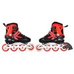 Rollers en ligne pour enfants mengda - tailles ajustables - confortable et robuste - roues led - rouge ...