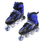 Rollers en ligne pour enfant r�glable taille m bleu - mixte - roller - led roues