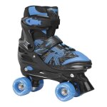 Rollers enfant - roces - quad quady 3. 0 - noir / bleu - pointures 26 - 29 � 34 - 37 - roues 54x32mm