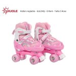 Rollers rglables pour enfant huole gulovej - taille s rose - double range de roues non - flash