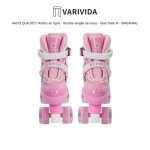 Rollers en ligne rglables - varivida - rose taille m - double range de roues - freins sensibles