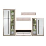 Roma ensemble de meubles de salon 2 armoires vitrines 2 �tag�res et 1 meuble tv