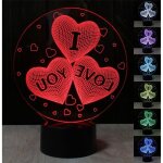 Romantique je taime coeur 3d lampes 7 couleurs clignotant usb aliment tactile commutateur chambre led ...