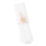 Ronds de serviette - jour de fete - collection pampas - 10 pi�ces - coton - blanc et or
