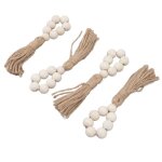 Rond de serviette - kimiss - perles en bois - �l�gant - d�coratif - lot de 4