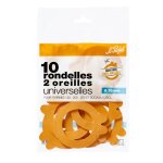 Rondelles � 2 oreilles - le parfait - 70 mm - 10 pi�ces - caoutchouc naturel - orange