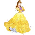 Stickers repositionnables - roommates - disney princesse belle - 140x73cm - jaune - dcoration murale ...