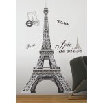 Sticker gant tour eiffel - roommates - repositionnable - noir - dcoration murale - adulte