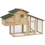 Enclos poulailler - rosalie bois - 2 poules - bois de sapin trait - toit waterproof - rsistant aux ...