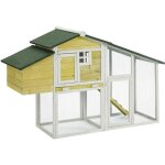 Enclos poulailler - rosalie - jaune - 2 poules - bois de sapin trait - rsistant aux intempries