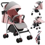 Rose poussette compacte avec dossier inclinable r�glable willonin� poussette canne pliable et l�g�re ...