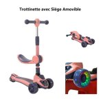 Rose trottinette pliable pour enfant 2 - 8 ans willonin patinette scooter roulante  led avec sige ...