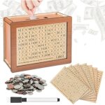 Tirelire en bois rosedoes - numrote et rutilisable - 8 cibles pour adultes et enfants