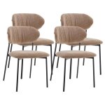 Rosita - lot de 4 chaises - en tissu - beige - beige
