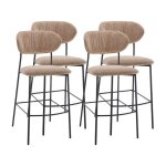 Rosita - lot de 4 tabourets de bar - en tissu - beige - beige