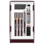 Set de dessin - rotring - isograph - porte - mine 0. 5 - 3 stylos 0. 2 / 0. 4 / 0. 6mm - gomme et encre ...