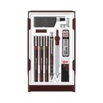 Set de dessin - rotring - master - porte - mine 0. 5 - isograph 0. 1 / 0. 3 / 0. 5mm - accessoires inclus ...