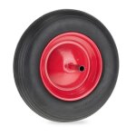Relaxdays roue de brouette 3. 50 - 8 avec axe fixe pneu pu jante en acier charge maximale : 120 kg noir ...
