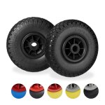 Roue de brouette lot de 8 caoutchouc 3. 00 - 4 roue de rechange pour axe de 25 mm 260x85 mm noir