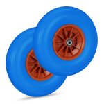 Lot de 2 roues de brouette caoutchouc 4. 00 - 6 de rechange axe increvable essieu 3 adaptateurs 100 kg ...