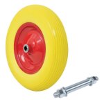 Roue de brouette increvable avec 1 axe 20mm - diamtre 385mm - charge max 150 kg - jante acier