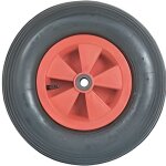 Roue pour brouette - ribitech - diamtre 400 mm - axe 20 mm - pneu gonflable et roulement  aiguilles ...