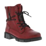 Bottines - mustang - rouge - talon 4 cm - hauteur tige 16 cm - lacets et zip latral