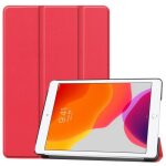 Rouge - intelligent coque ipad 10. 2 (2021) - ipad 9 housse avec support multi - angle premium pu cuir ...