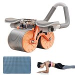 Rouleau abdominal - orange - ab roller - rebond automatique - stabilit� am�lior�e - confort eva