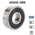 Roulement  billes 6000 - 2rs. double tanchit.  26 mm. skf