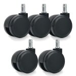 Roulettes pour fauteuil de bureau universelles - waytex - grand diamtre 60 mm - noir - lot de 5