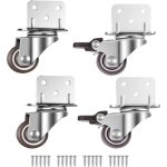 Roulettes pivotantes pour meubles folaya - 25 mm avec frein - plaque de montage en l