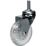 Roulette design e pivotante � 50 mm translucide bomb� � tige filet�e m8x15 mm