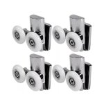 Roulettes de porte de douche - folaya - 23 mm - lot de 4 - zinc - roues en nylon