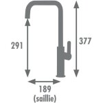 Rousseau robinet mitigeur de cuisine kanban - sans douchette - noir et or rose