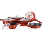 Royalty line batterie de cuisine 10 pi�ces en rev�tement marbre avec couvercles - marmite - po�le � frire ...