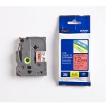 Ruban tiqueteuse lamin noir sur rouge 12mm - brother p - touch tze - 431