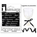 Ruban satin anniversaire noir