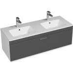 Rubite meuble salle de bain double vasque 1 tiroir couleur - anthracite modle - largeur 120 cm