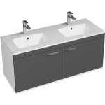Rubite meuble salle de bain double vasque 2 portes couleur - anthracite modle - largeur 120 cm