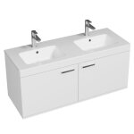 Rubite meuble salle de bain double vasque 2 portes couleur - blanc modle - largeur 120 cm