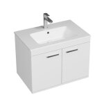 Rubite meuble salle de bain simple vasque 2 portes couleur - blanc modle - largeur 70 cm