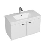 Rubite meuble salle de bain simple vasque 2 portes couleur - blanc mod�le - largeur 90 cm