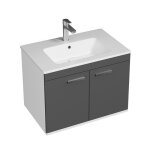 Rubite meuble salle de bain simple vasque 2 portes couleur - anthracite modle - largeur 70 cm