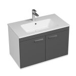 Rubite meuble salle de bain simple vasque 2 portes couleur - anthracite mod�le - largeur 80 cm