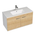 Rubite meuble salle de bain simple vasque 2 portes couleur - chne modle - largeur 100 cm