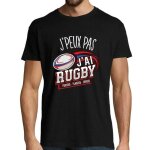 T - shirt homme - dsol je peux pas - rugby - noir - manches courtes - col arrondi