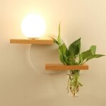 Applique murale - rumocovo - design moderne en bois - prise e27 - 100 - 240v - verre givré Applique murale - rumocovo - design moderne en bois - prise e27 - 100 - 240v - verre givré