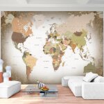 Runa art papier peint intissé tapisserie carte du monde 352x250 cm (88 m2) - 8 bandes faciles à coller ... Runa art papier peint intissé tapisserie carte du monde 352x250 cm (88 m2) - 8 bandes faciles à coller ...