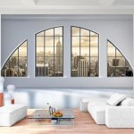 Runa art papier peint intiss� tapisserie fen�tre � new york 352x250 cm (88 m2) - 8 bandes faciles � coller ...